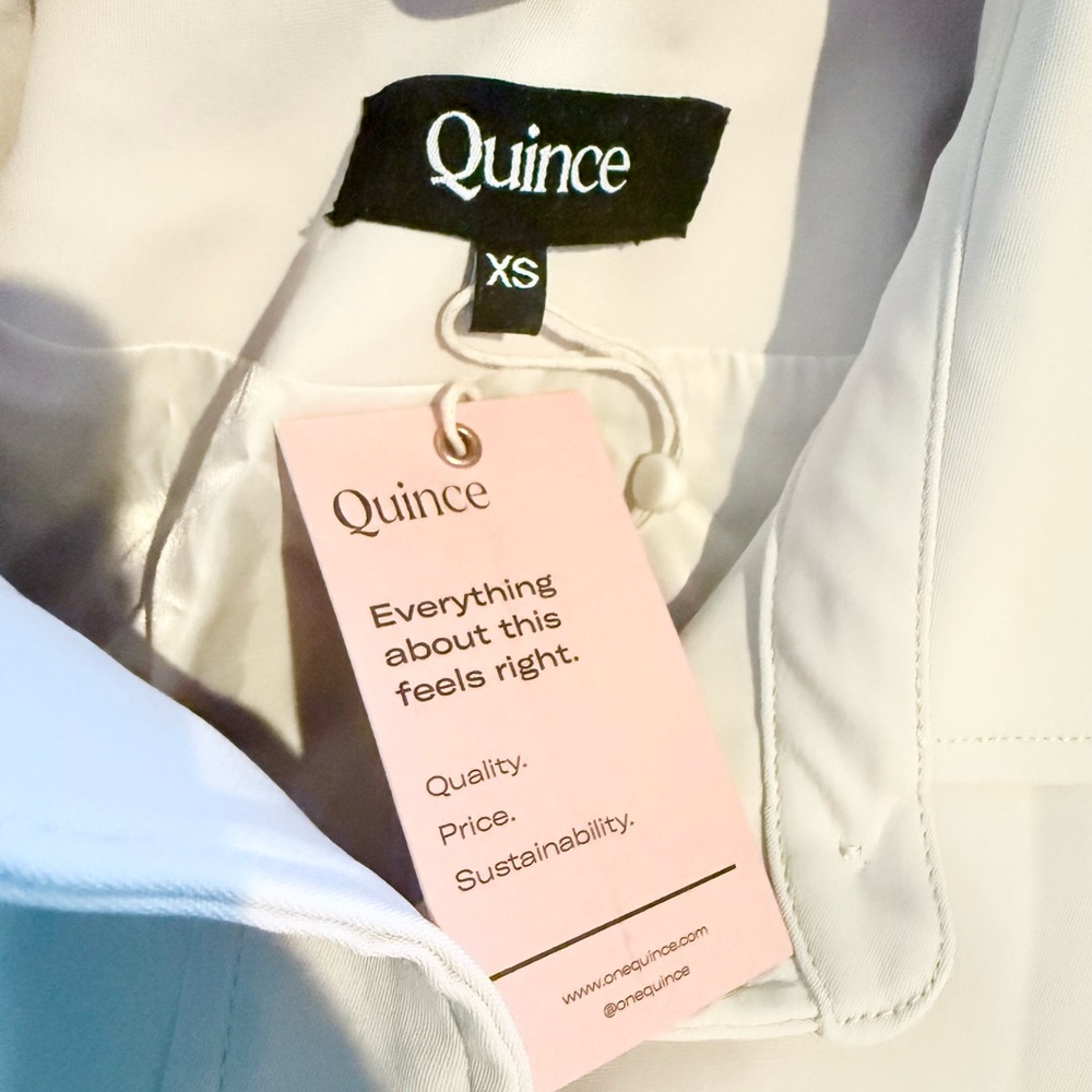 NWT Quince Stretch Crepe Cropped Jacket in Sand Sz XS - Picture 8 of 9
